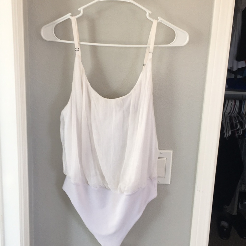 Alice and Olivia white bodysuit thong